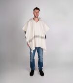 Ponczo/ Ruana wełniane z kapturem #1238 - obrazek 3